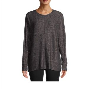Time and tru women’s brushed rib crew neck top NWT